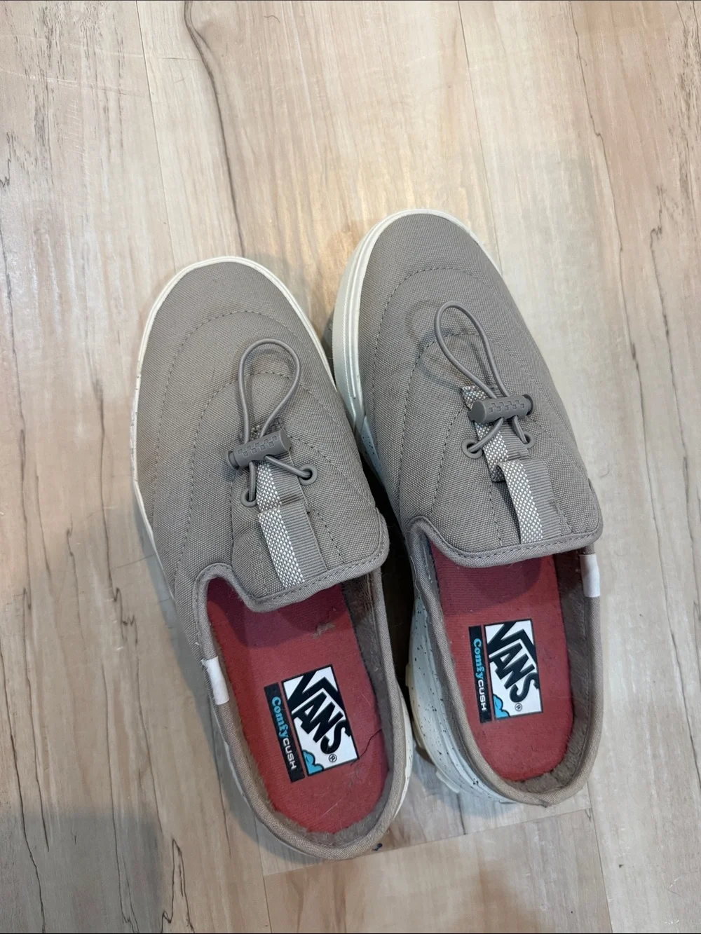 Vans Men's Slip-On Sneakers in Taupe Canvas